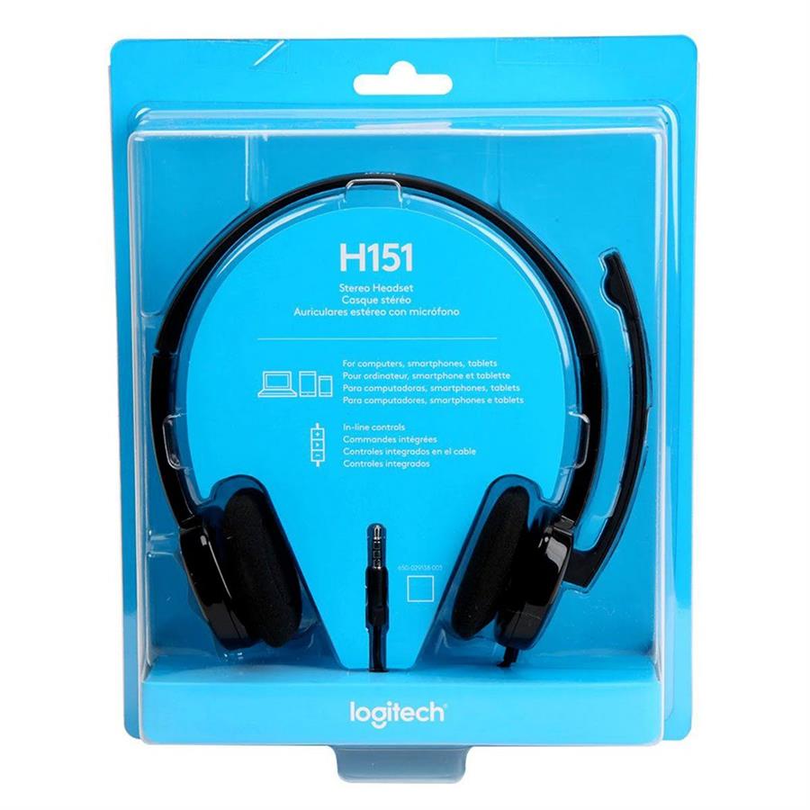 Audífonos con Micrófono H151 Logitech, Alámbrico, 3.5mm, Negro