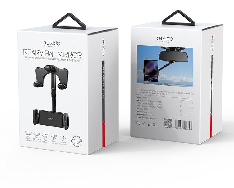 Soporte para espejo retrovisor para celular y tablets Yesido C196