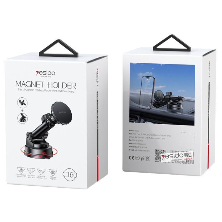 Soporte magnetico para tablero, vidrio y rejilla para celular Yesido C160