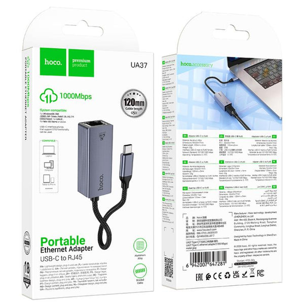 Adaptador Hub Hoco Ua37 Usb a Rj45