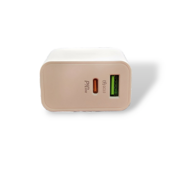 Adaptador cargador 1Tipo C 1USB 20W Hoco C80A