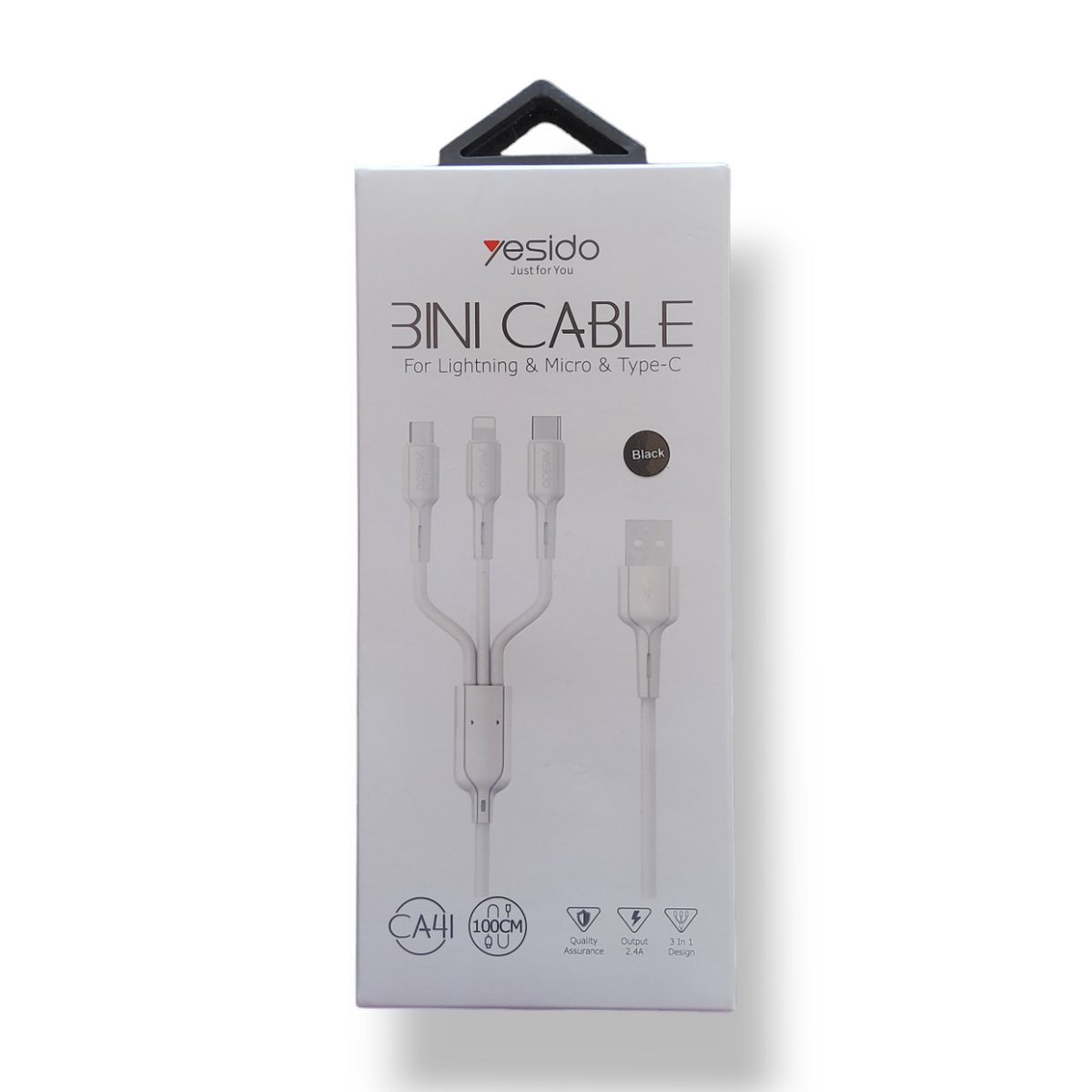 Cable triple Lightning, Tipo C y Micro Yesido CA41