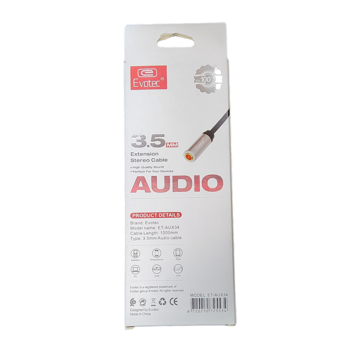 Cable de extension auxiliar Evotec AUX34