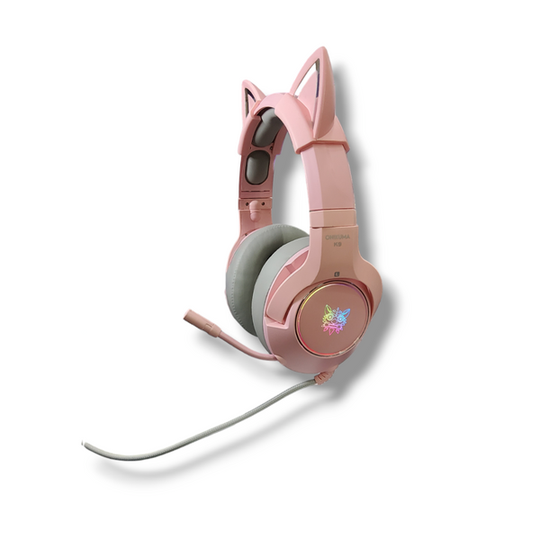 Audifonos Gamer K9 con orejas rosado Onikuma