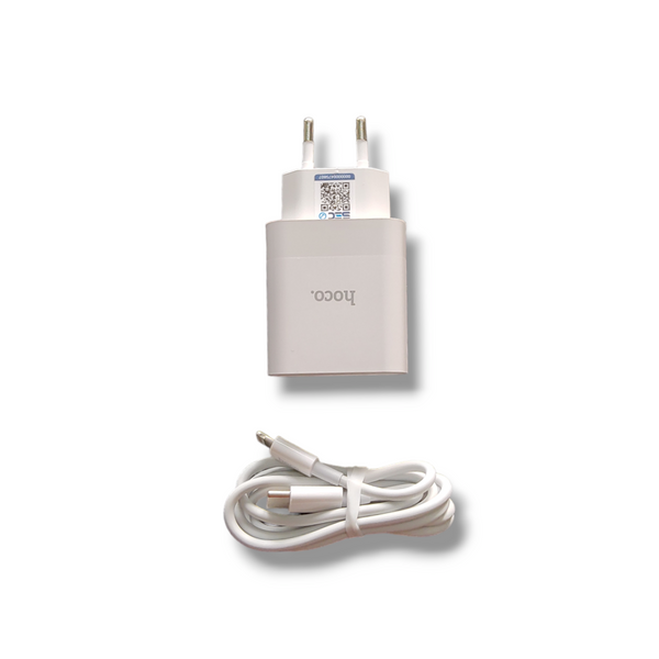 Cargador con cable Lightning USB-C 20W Hoco C80A