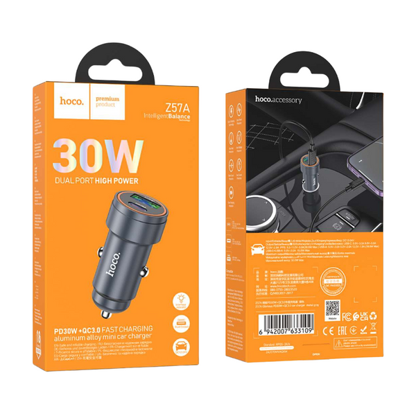 Cargador Para Auto Dual Puerto 30W - Hoco Z57A