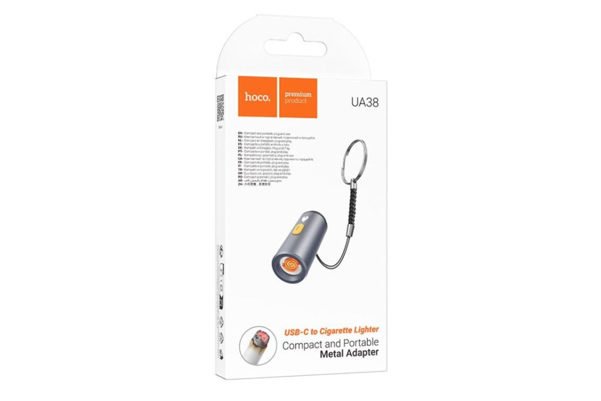 Encendedor De Cigarros Hoco Ua38 Gris Metal Tipo C