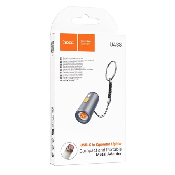 Encendedor De Cigarros Hoco Ua38 Gris Metal Tipo C