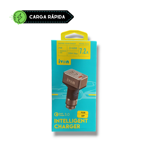 Cargador para auto 3USB Ivon