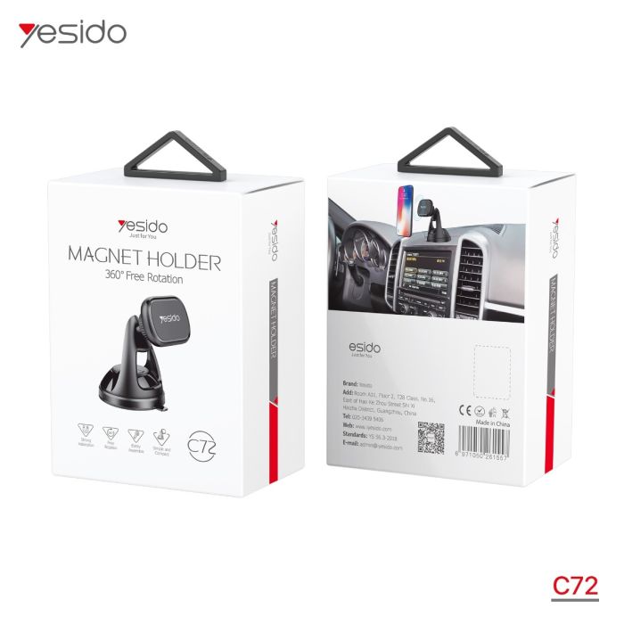 Soporte magnetico para tablero y vidrio para celular Yesido C72